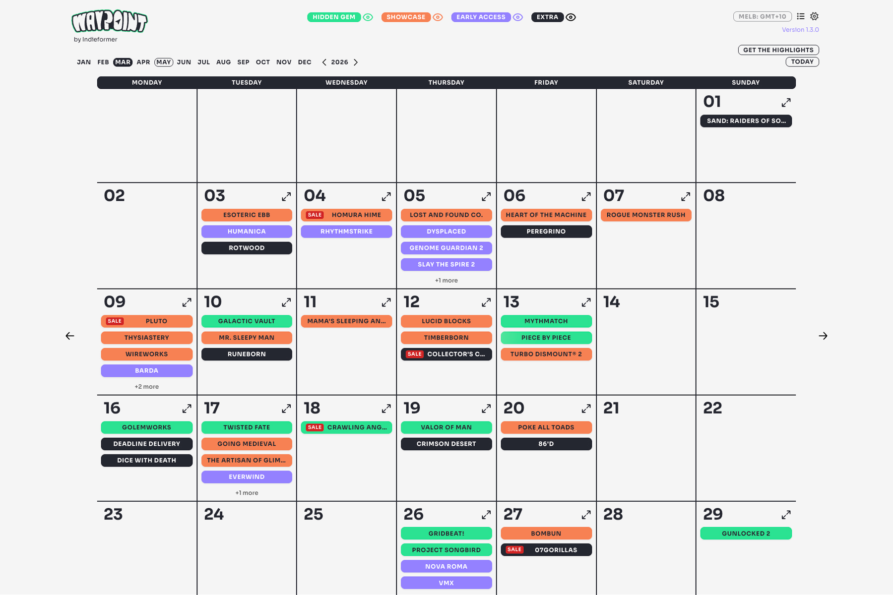 Waypoint, the old Indieformer release tracker
